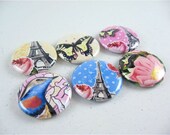 Cute Refrigerator Magnets 6 Paris Eiffel Tower, Butterfly, Bird, Flower / perfect for Valentines Day