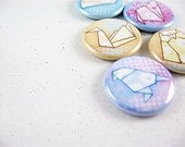 Origami Animals Fridge Magnets Five 1 Inch button magnets 1161
