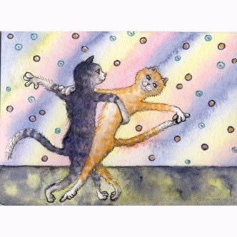 Cat kitten ballroom dancing 8x10 print - susanalisonart