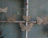 Mon Petit Papillon - Vintage 1952 French Book Pages Butterfly Banner
