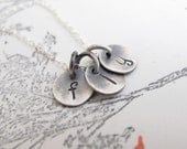 fly necklace in sterling silver - tiny initial discs