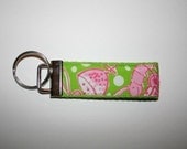 Margarita Shrimp Cocktail Wristlet  Key Fob Key Chain made with Lilly Pulitzer fabric