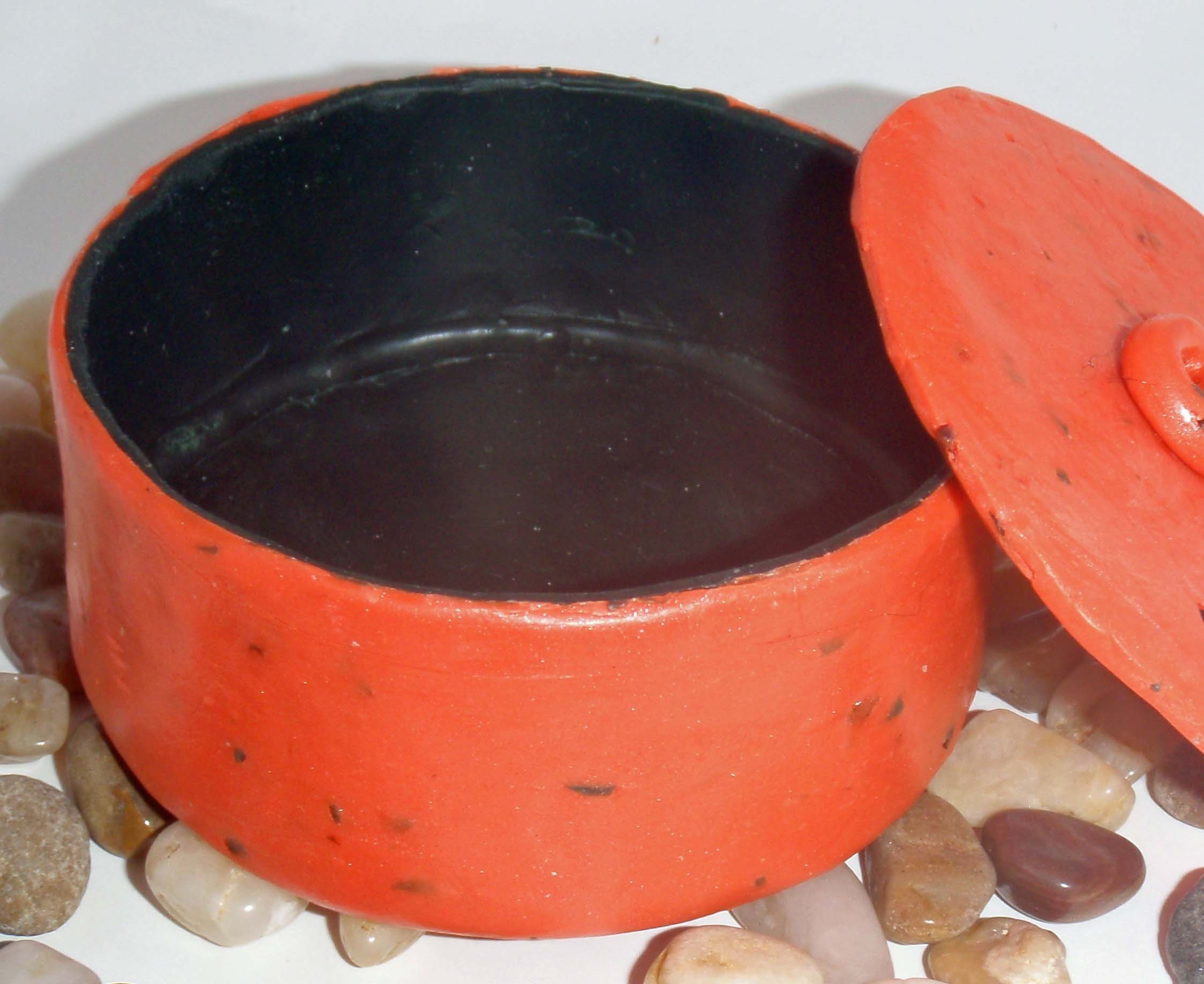 Deep orange trinket box