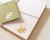 Falling Leaf Notecard Set in Gold