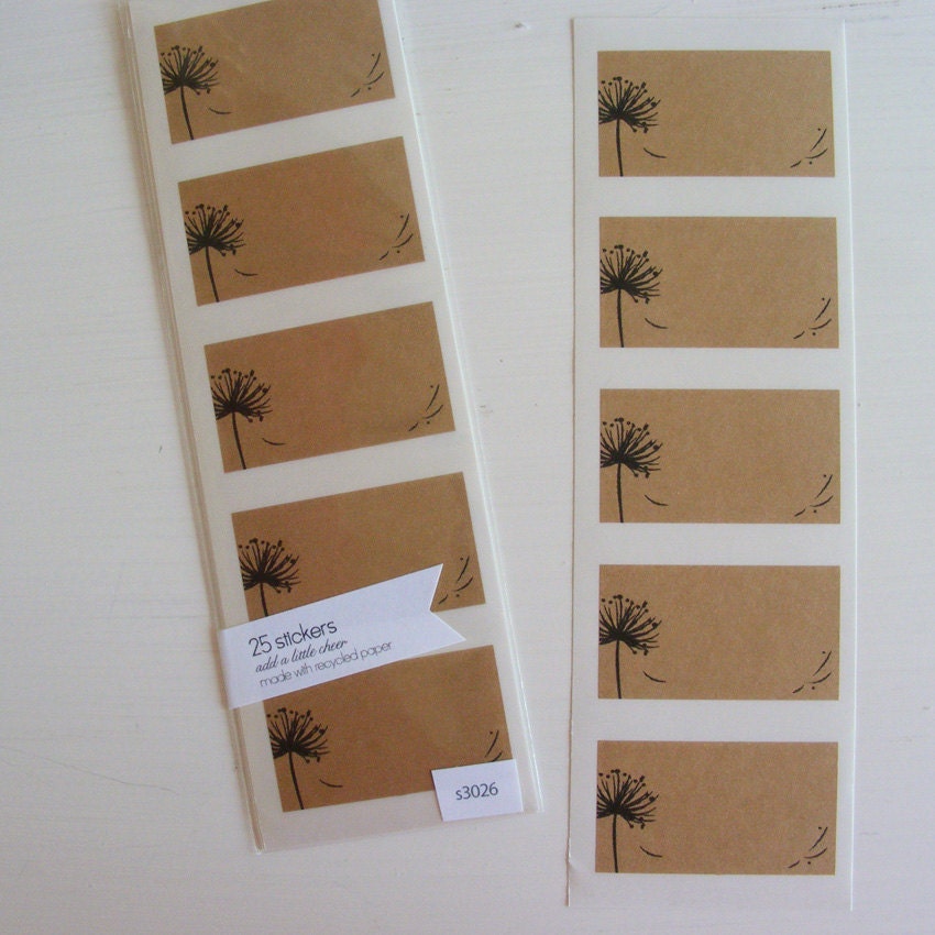 dandelion kraft labels