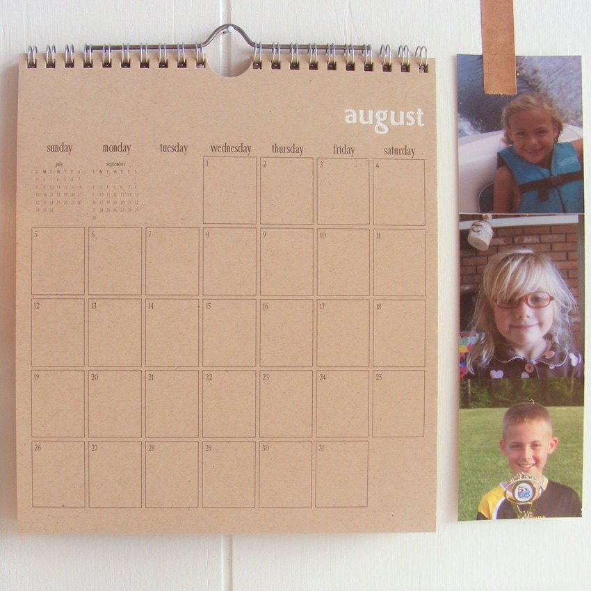 2012 Wall Calendar - White Foil Stamped on Recycled Kraft