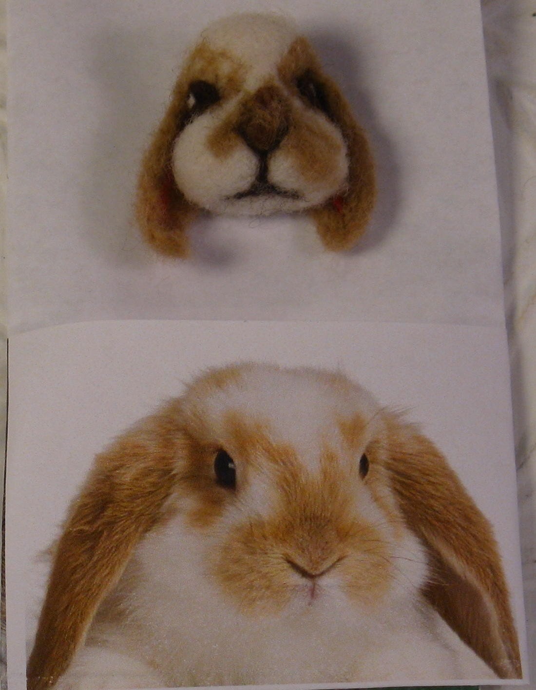 SOLD - Make It A Custom Order - Holland Lop Rabbit Sculpture, Easter Bunny Portrait Broach Magnet
