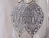 Rustic Shield Brass Earrings with Swarovski Crystals