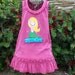 Personalized Mermaid Dress with Chiffon Water - Custom Made Sizes 6 mos-Girls 6X