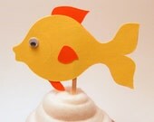 Fish Cupcake Toppers (Set of 24), Custom Colors Option