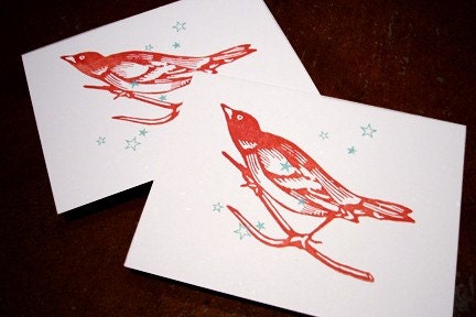 Letterpress Cards RED BIRD