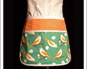 Tangerine Birdseed Hostess Half Apron