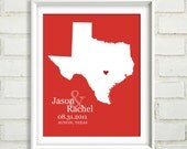 Personalized Wedding Gift  : Gift For Mom - Use Family Last Name - State Map Print - 8x10 - Any Location Available - Gift for Her