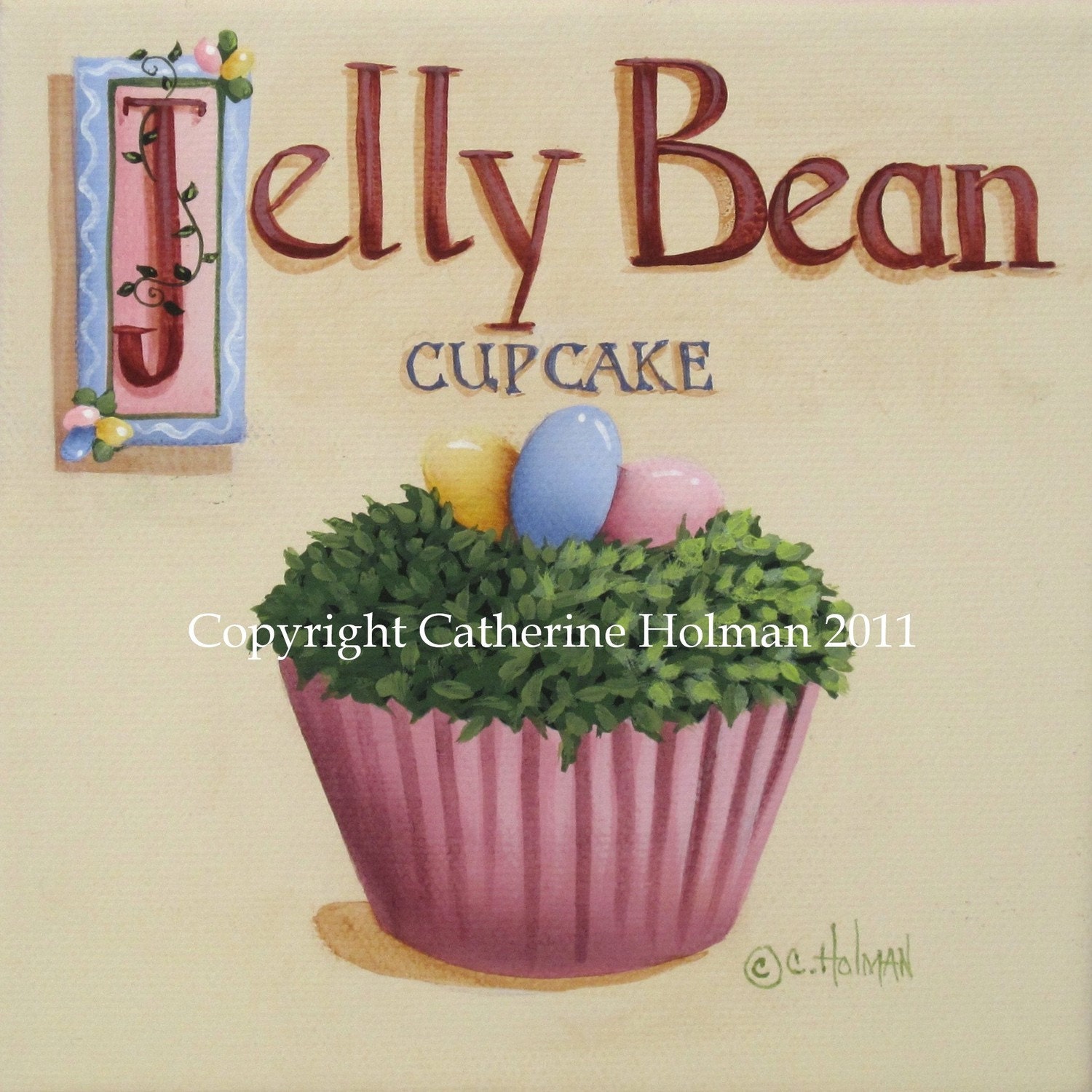 Cupcake Print Jelly Bean Easter