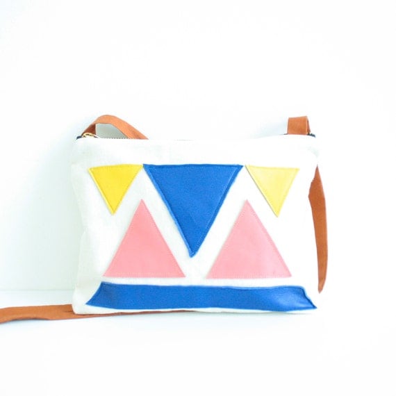 Bag - leather triangles