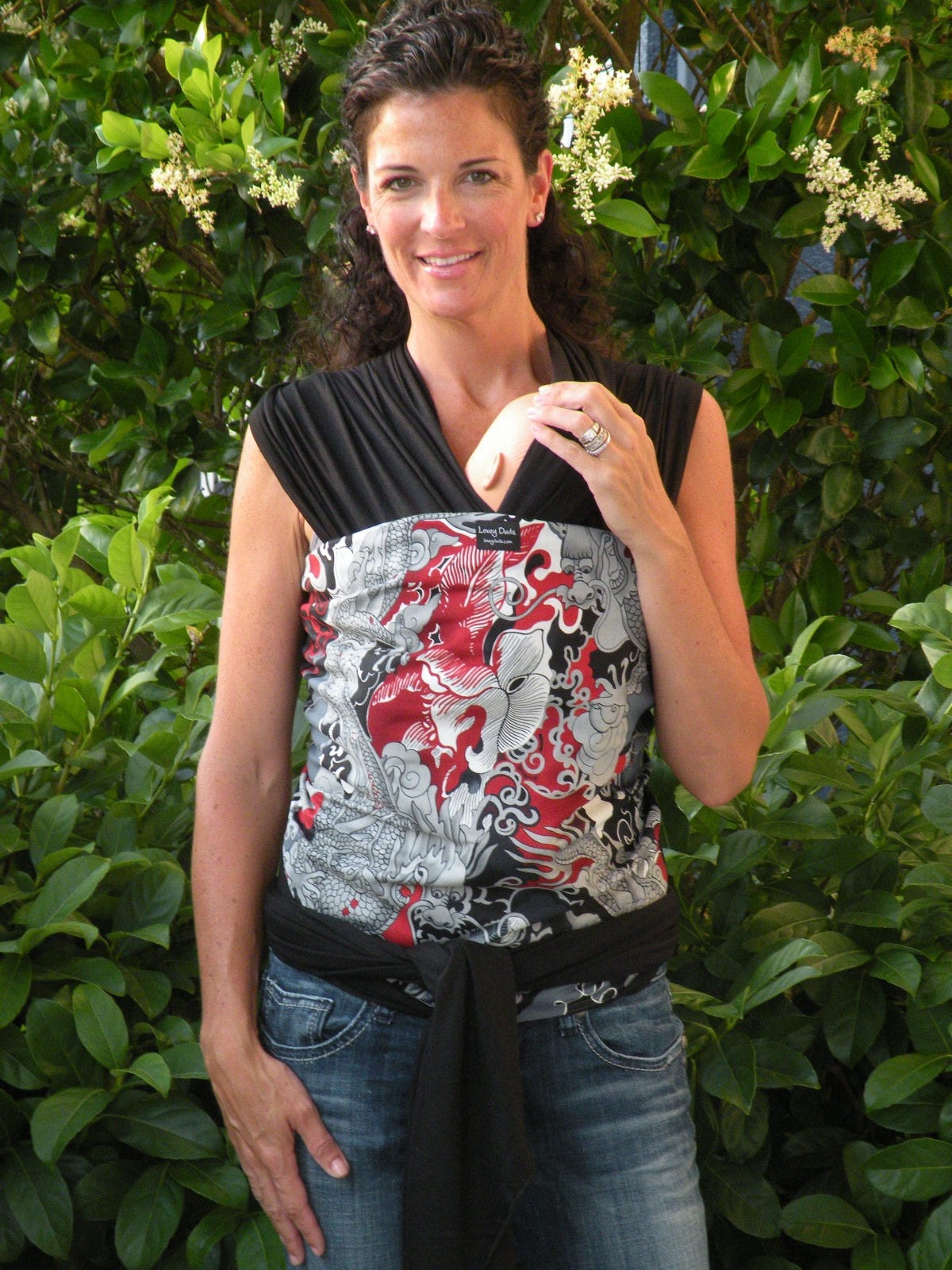 Reserved Listing For InkdMomma-ORGANIC COTTON Baby Wrap-Sling Carrier-Dragon-Our Wraps Are One Size Fits All-DvD Included