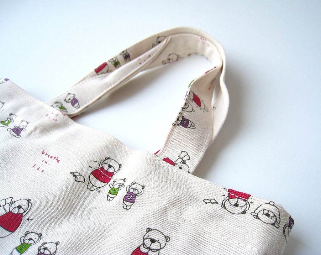 Tiny Toddler Tote - Yoga Bear

