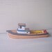 Gray White Blue Tow-Bit Toy Wooden Boat