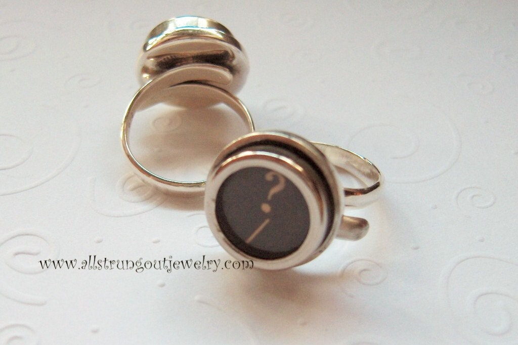 Typewriter Key Ring - Solid Sterling Silver -  your choice of key