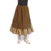 Boho Skirt Prairie Skirt Dark Olive Green Black Stripes Ruffled Elastic Waist Plus Size