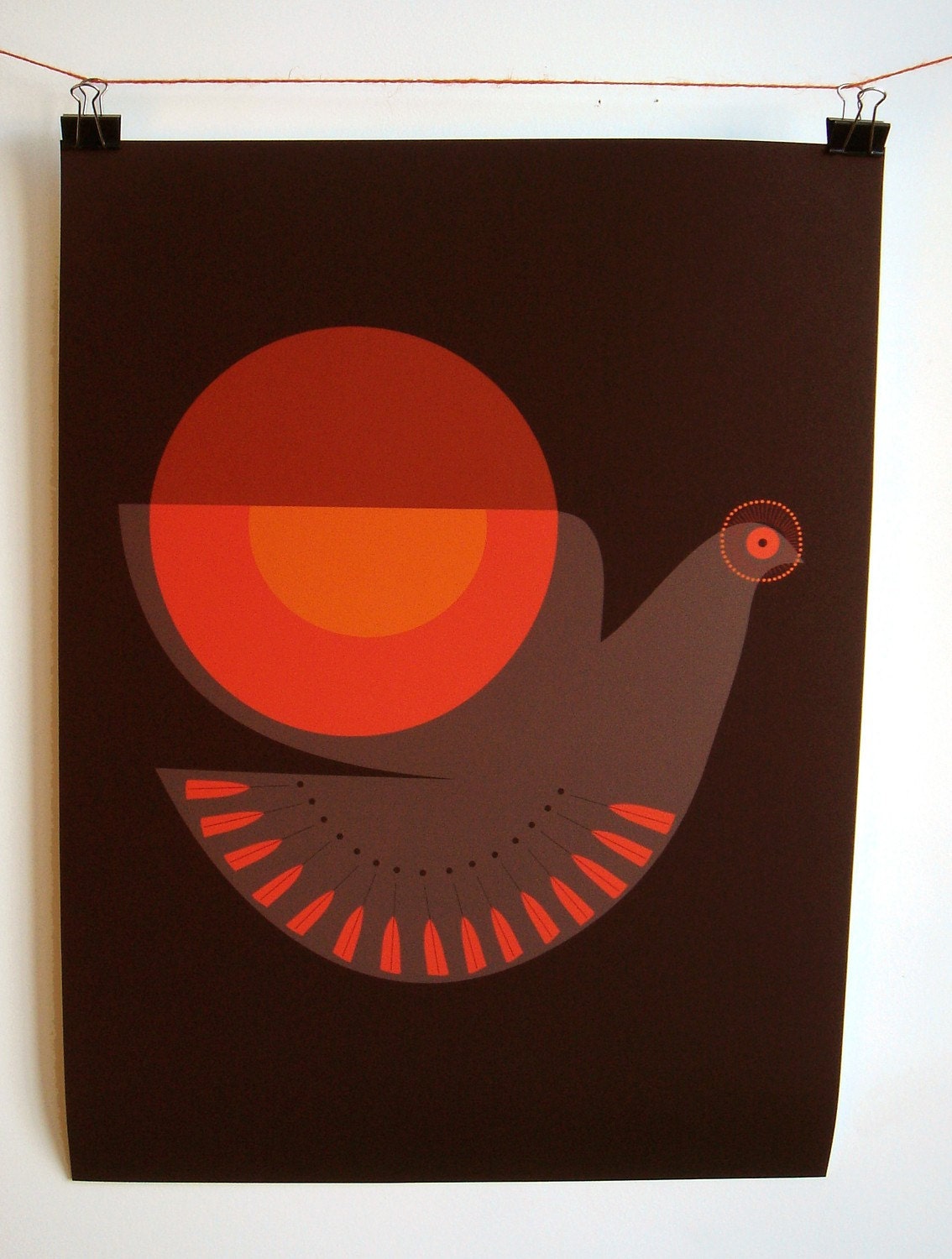 18 x 24 Poster Print Bird Mid-Century Retro (Unframed)