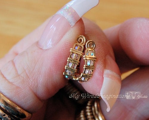 Wire Jewelry Tutorial - Wire Wrapped Crystal Hoop Earrings - Award Winning Design 2012 Swarovski Challenge - Instant Downloadable PDF File