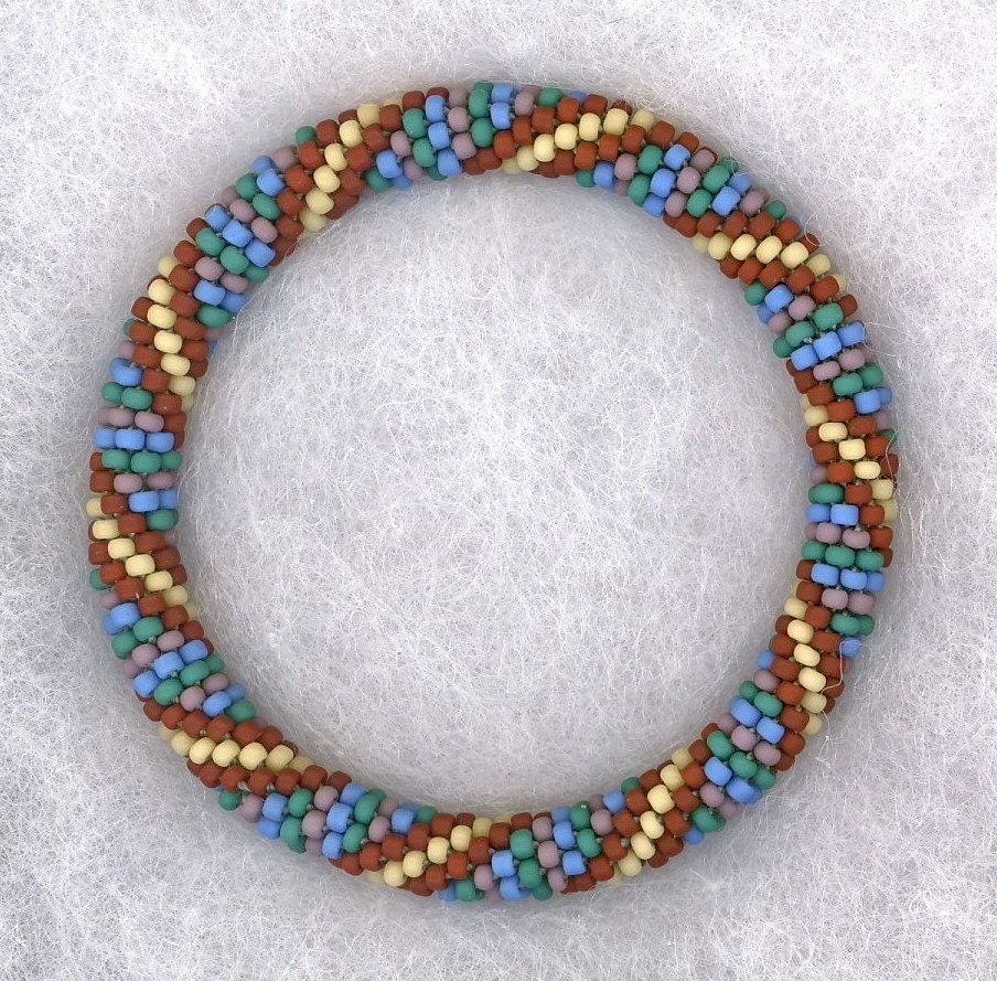 Terracotta Bead Crochet Bracelet