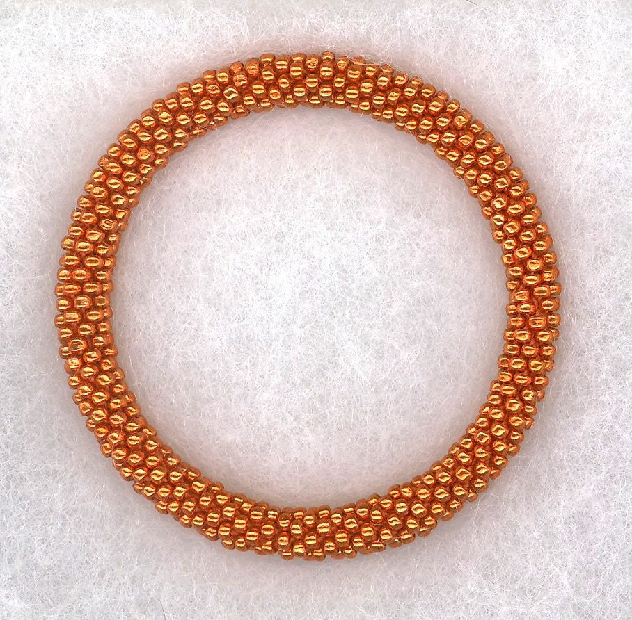 Forever Copper Bead Crochet Bracelet