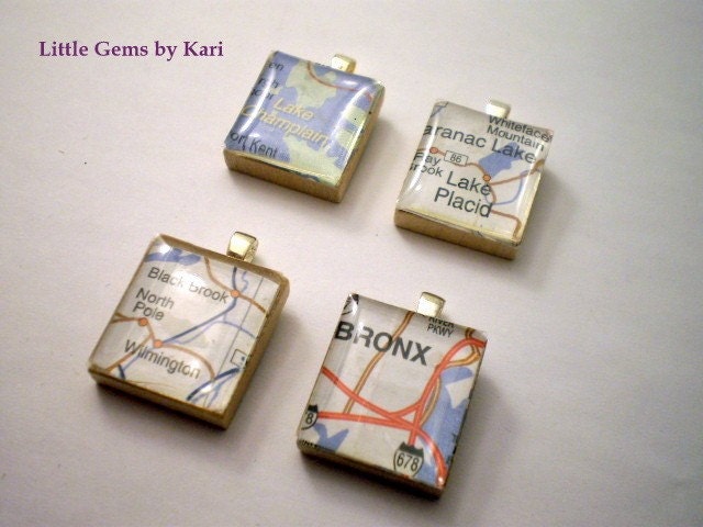 I Love my Town - NY Map Pendants