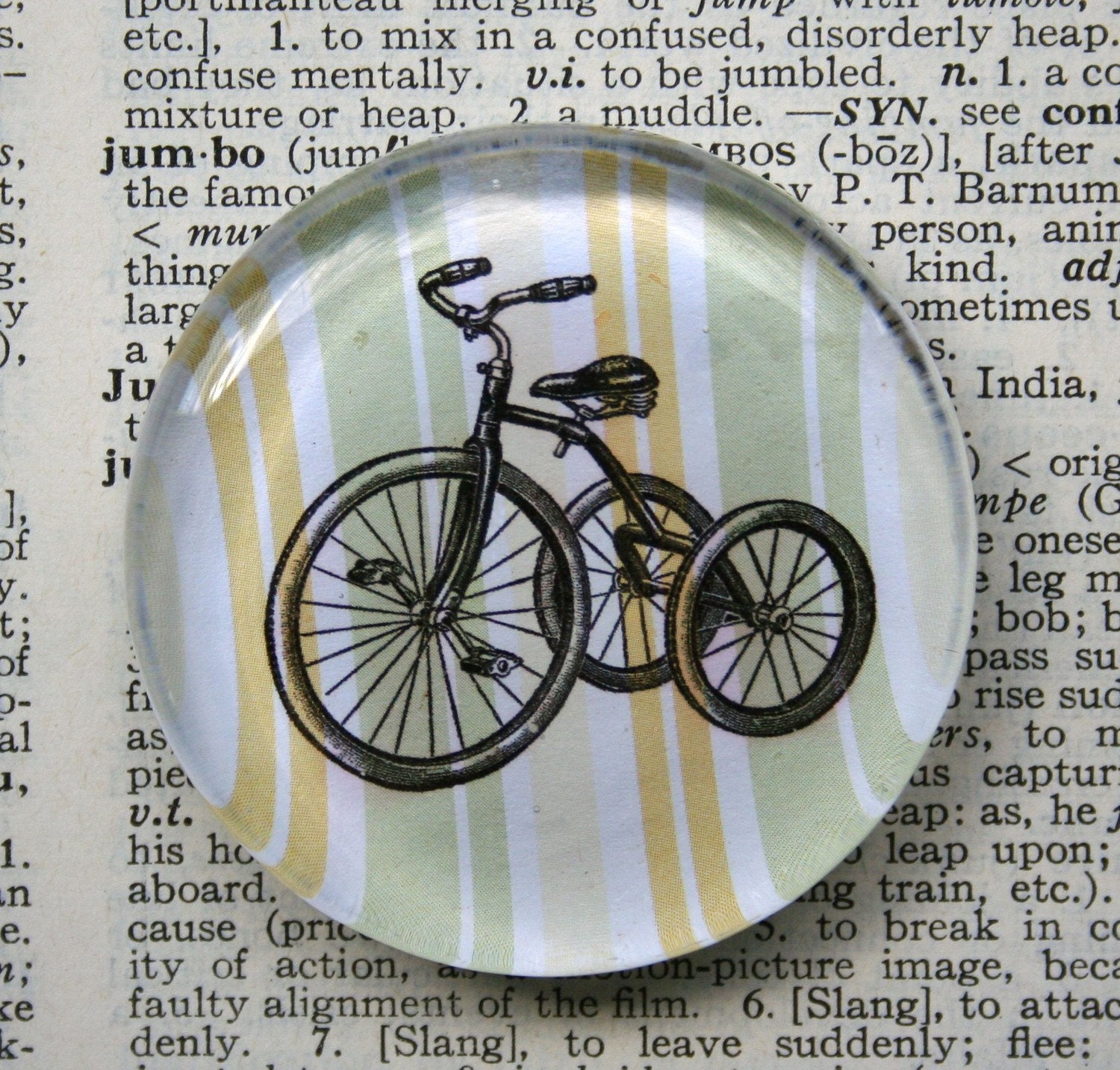Tricycle Magnet - Bike Magnet - Jumbo Glass Magnet Vintage Tricycle - Cute Party Favors and Shower Favors