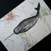 Narwhal Print on Arctic Map - 5 x 7 North Pole and Greenland Narwhal Map Print