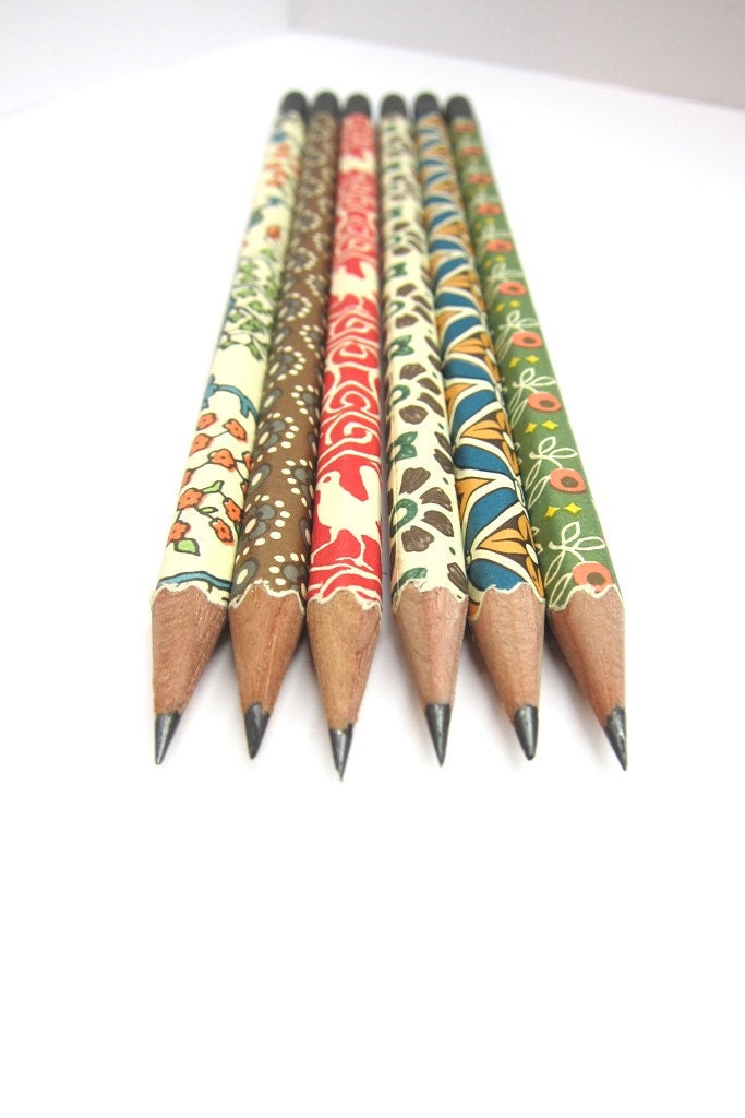 Paper Wrapped Pencils - Set of 6