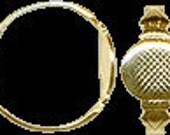 10 x Adjustable Gold Metal Ring Blank with 10mm Glueable Pad