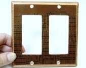 RECYCLED CIRCUIT BOARD Light Switch Plate Geekery Double ls17