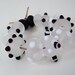 Clear, Black, and White - Lampwork Bead Set - Etched