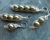 MOM of 1-Personalized Peas in a Pod Sterling Silver 1,2,3,4 custom colors, Birthstone, Moms Favorite