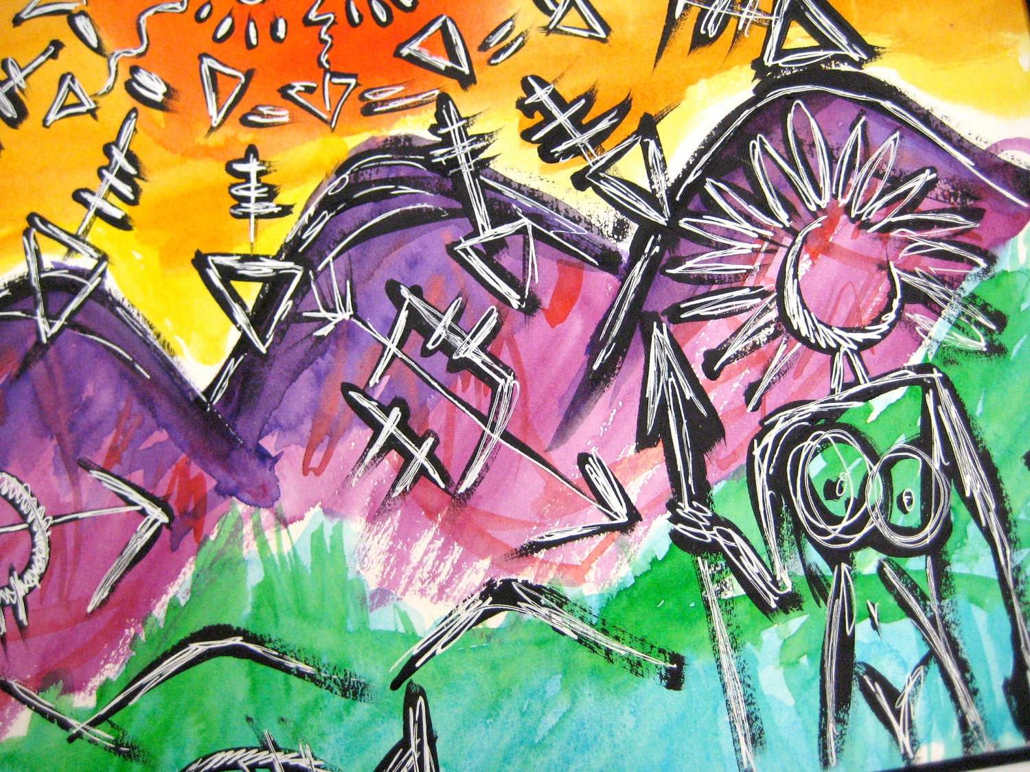 Original Transformative Art: Walking the Path - Matted and ready to frame