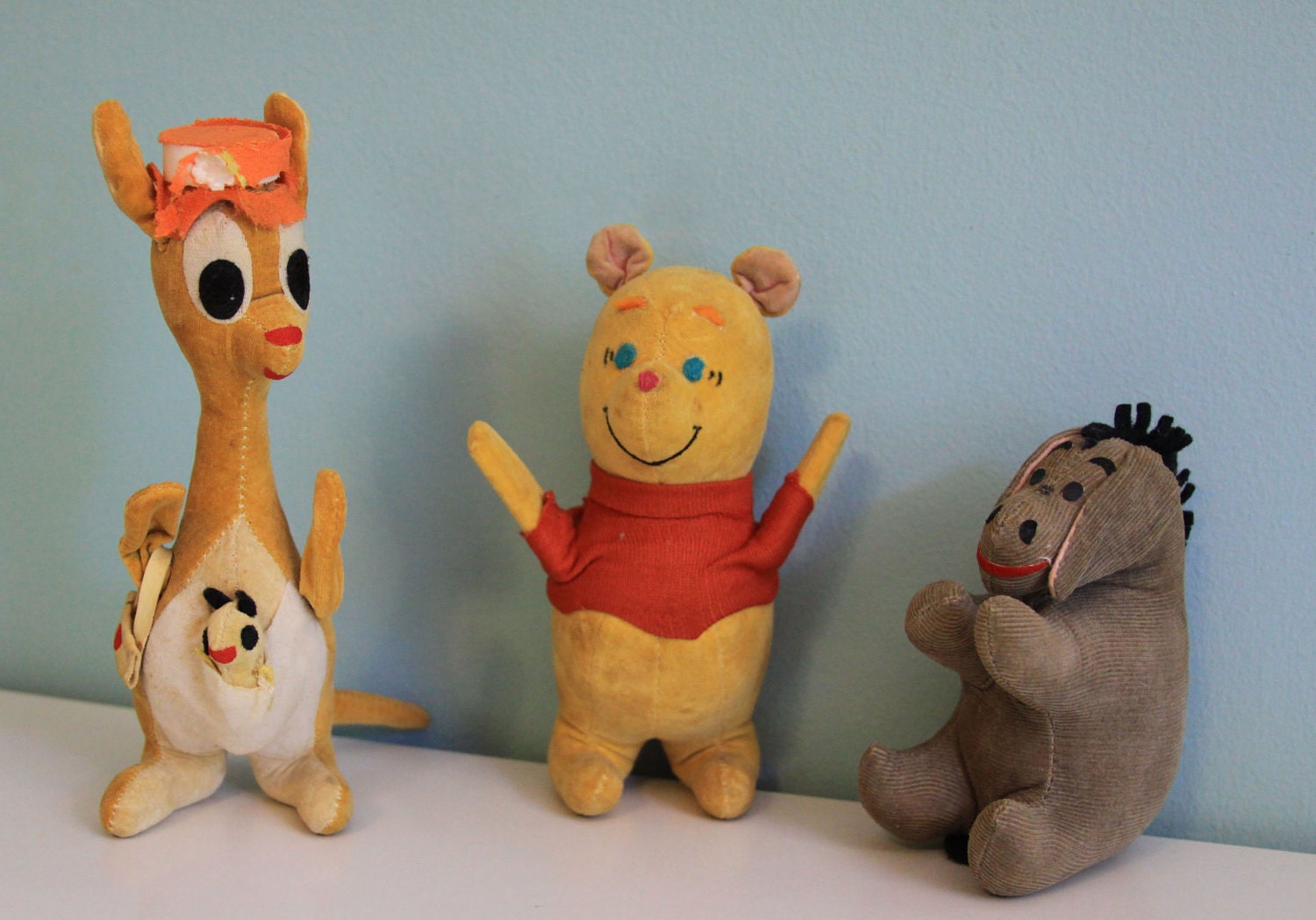 Vintage Winnie The Pooh, Kanga & Eeyore - Vintage Gund Disney - 1964