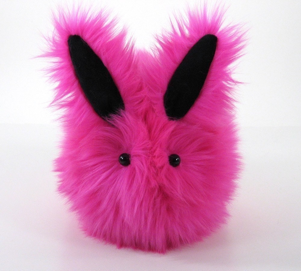 Fuchsia the Hot Pink Bunny Faux Fur Plushie Momma Size