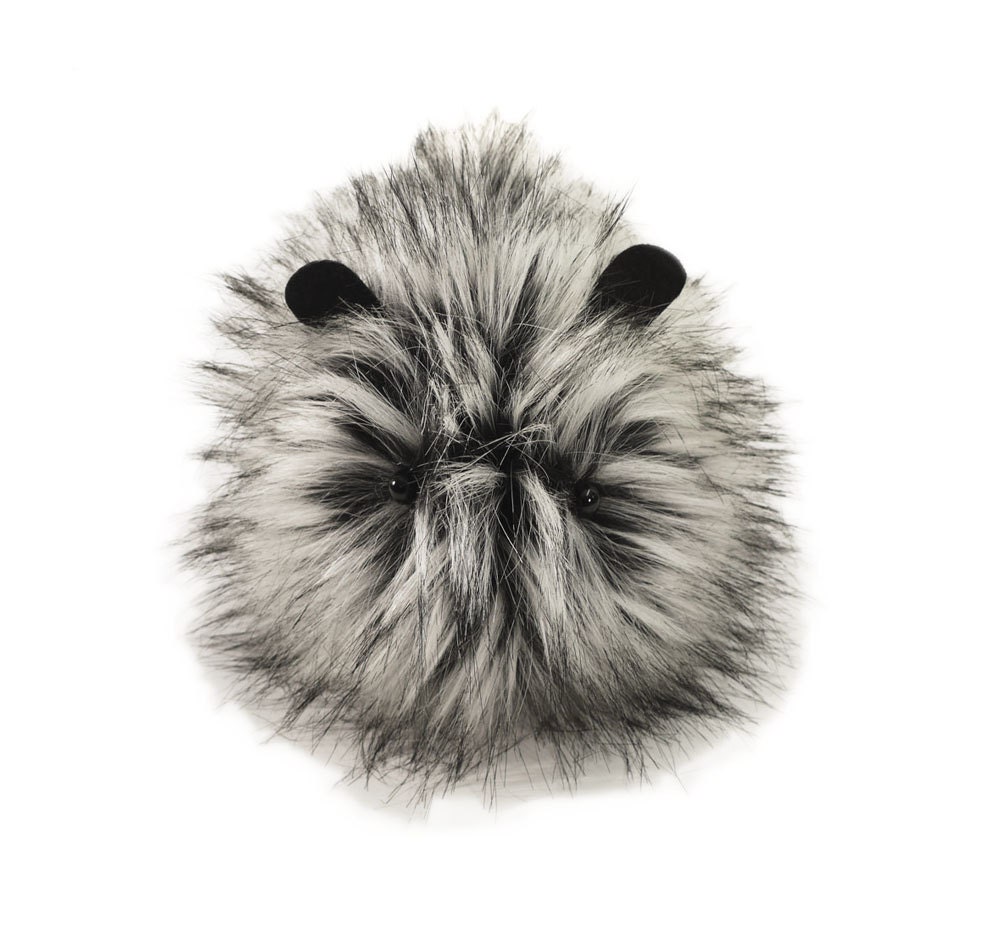 Silvery Grey Faux Fur Stuffed Toy Guinea Pig Plushie name Grey Beard - Large Size