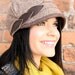 Petals Hat with bound brim- brown- size MEDIUM