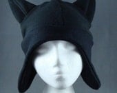 Black Cat Animal Fleece Hat Cosplay Gothic Anime Skiing Snowboarding Winter Punk Rave