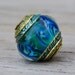 Neptune - Capped & Cored Dan O Lampwork Bead for european style add a bead chains