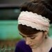 Vintage stretch and lace headband in Rose head hair acessory cowl