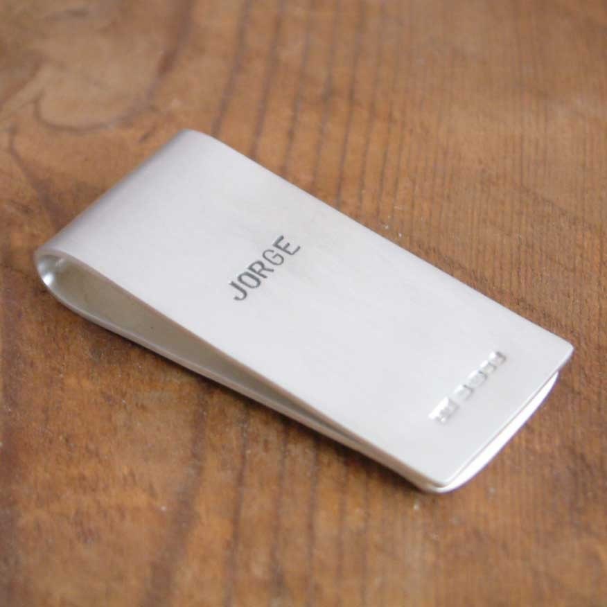Personalised Silver Money Clip. Father's Day