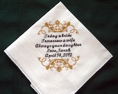 Personalized Wedding Handkerchief for Father of the Bride 126S with Gift Box includes shipping in the US