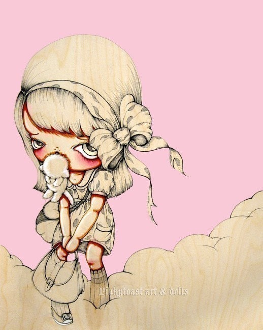 Momma Kitty Steps out in Tennis Shoes-Pinkytoast Art Print-8x10