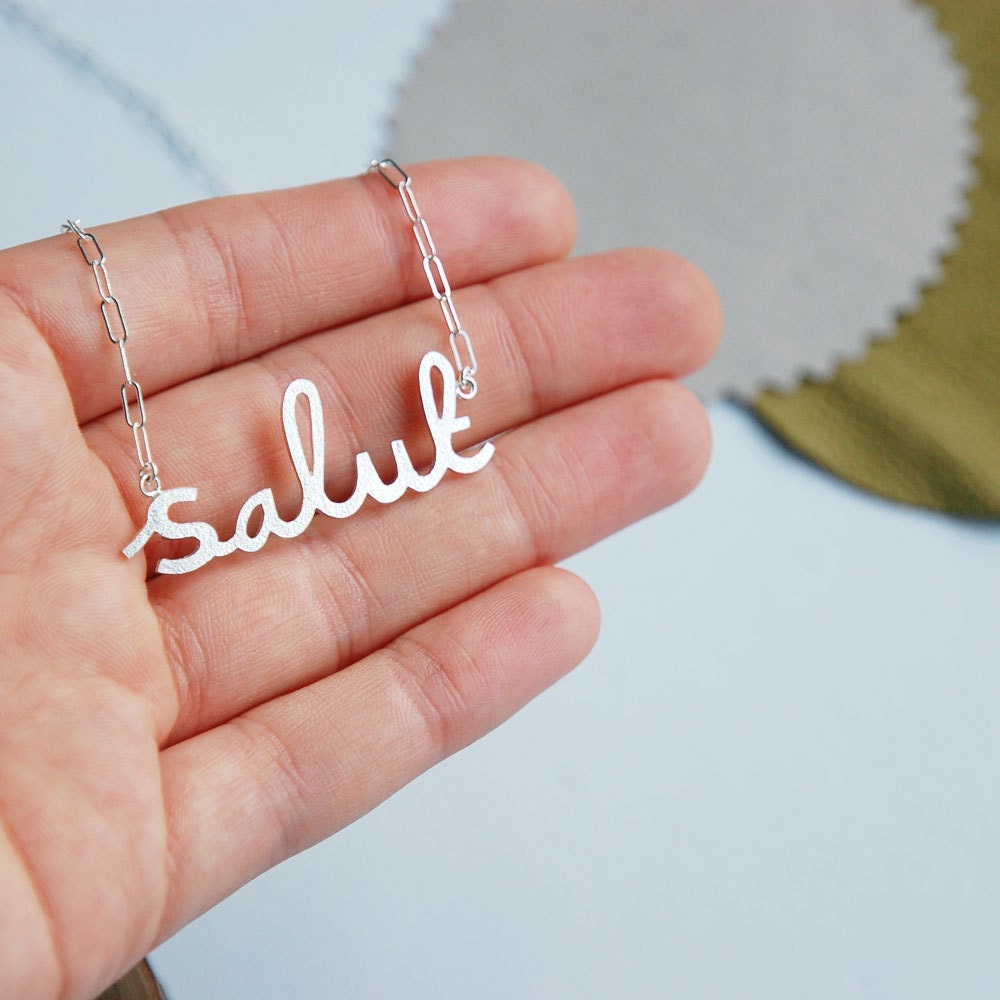 Salut Hello Necklace in Sterling Silver. LAST PIECE