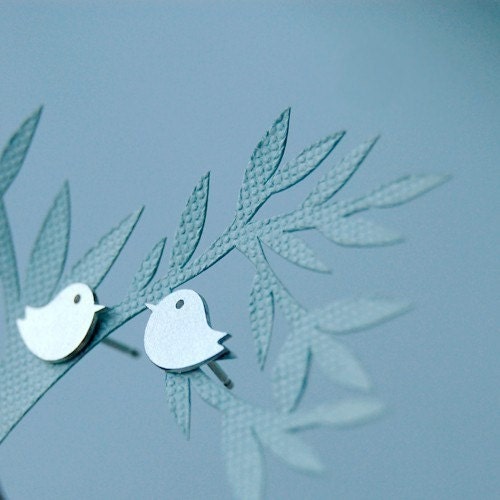 Textured Very Tiny Chick Earrings