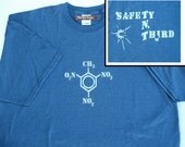 TNT Molecule SAFETY THIRD tshirt - Mens chemistry tshirt  safety 3rd shirt handmade screenprint dynamite shirt